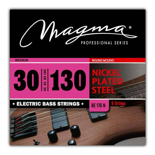 Encordado Magma Para Bajo Nickel 6 Cuerdas 030-130 Be176n