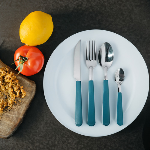 Set X6 Cuchara De Te Carol De Acero Inoxidable Mango Gris Home