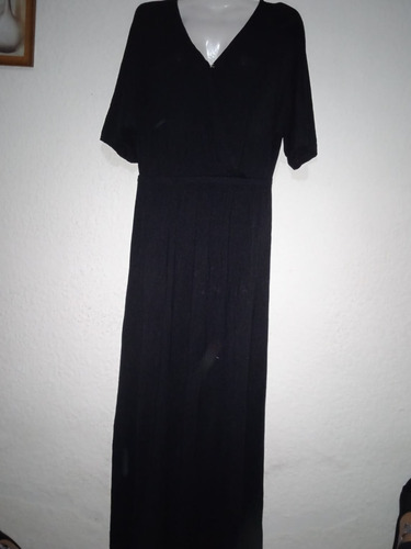 Vestido Dama S Modal Negro De Indian Cómo Nuevo , Cruzado