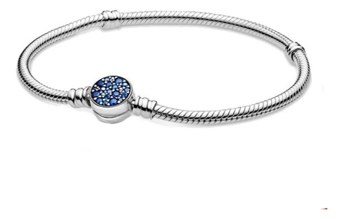 Pulsera Pandora Moments Disco Azul Brazalete Snake Broche