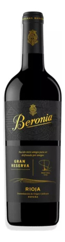Beronia Gran Reserva Vino Tinto Rioja Tempranillo 750ml
