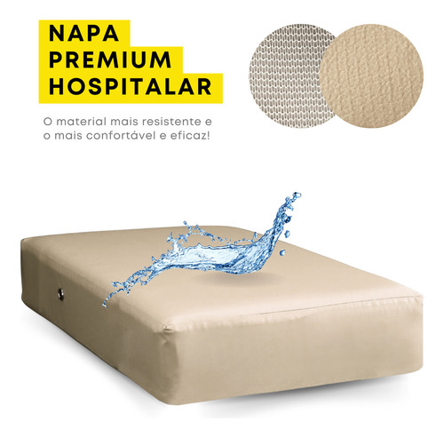 Capa Colchão Protetor Impermeável Premium Berço Mini Cama Antialérgico E Silencioso Bege
