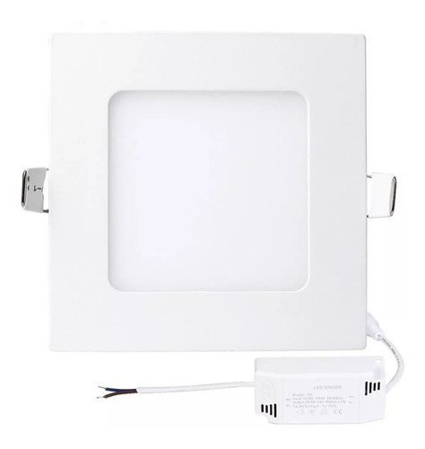 Panel Led 6w Embutir Plafon Cuadrado Blanco Spot Frio Calido