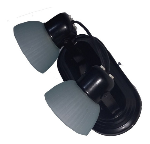 Imagen 3 de 8 de Aplique Spot 2 Luces Tulipa Vidrio Apto Led
