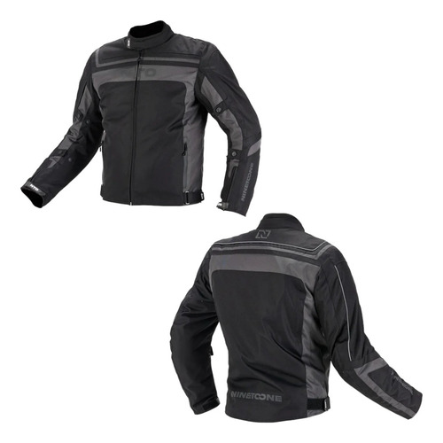 Campera Ninetoone Fusion Evo Hombre Negra T-s Moto Avenida