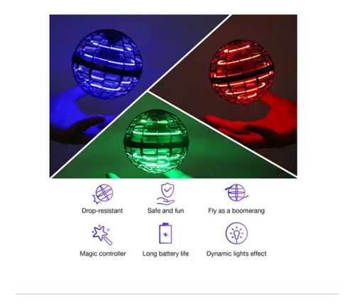 Volador Bola Spinner Con Luz Led Control De Mano De Regalo