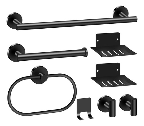 Juego De 8 Accesorios De Baño, Toalleros Para Baño Montado E
