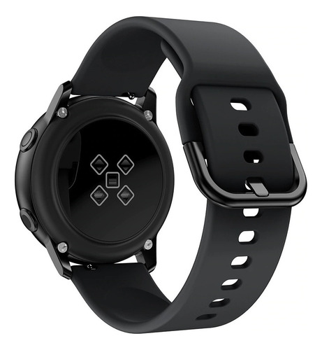 Correa 20mm Deportiva Flat Para Garmin Venu Sq Negro 2 Cm