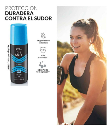 Desodorante Avon On Duty Classic Roll On 84ml - 48h - 4 Pzs Neutra