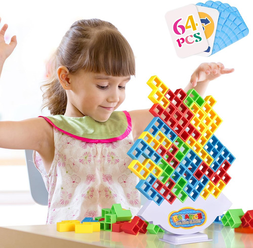 64pcs Tetra Tower Game, Stack Attack Tablero Familiar Par...