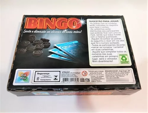 Jogo Bingo, Coluna, 24 Cartelas, Multicor