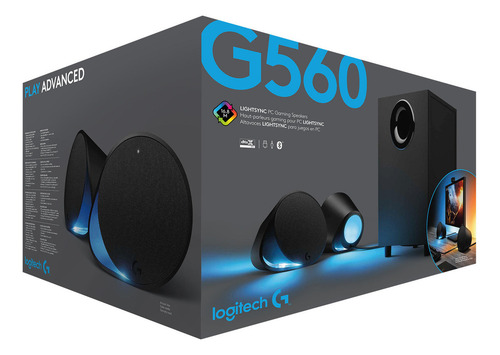 980-001310 Parlante Gamer Logitech Lightsync G560 Color Negro
