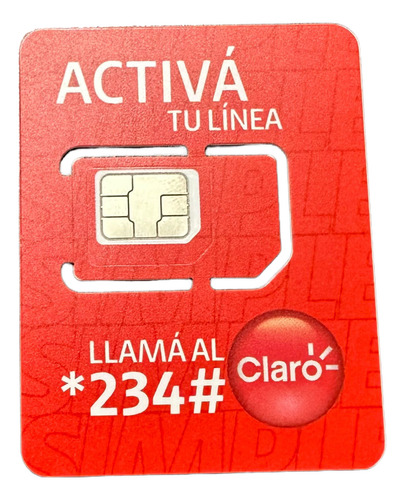 Chip Claro 4g / 5g 3 En 1 Prepago Tarjeta Sim Recarga Datos 3 En 1