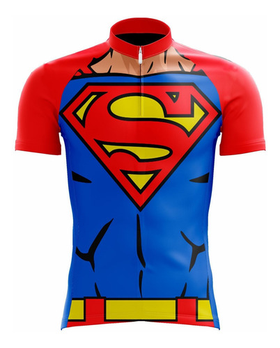 Camisa Scape Super Homem Azul E Vermelha - Ciclismo