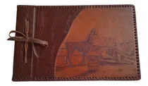Comprar Antiguo Álbum De Cuero Repujado Artesanal Grande Nuevo 