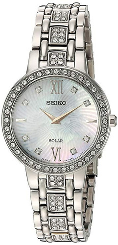 Reloj De Colección Seiko Silvertone Crystal Para Mujer