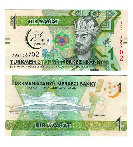 Turkmenistán - Billete 1 Manat 2017 Conmemorativo - Unc.