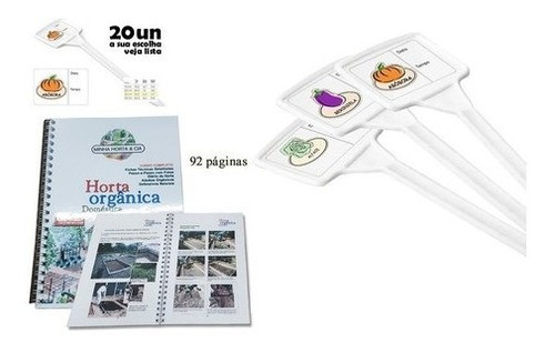 Manual De Horta Com 20 Plaquinhas De Identificação 25cm