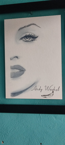 Dibujo Marilyn Monroe Firma Andy Warhol (Usado)