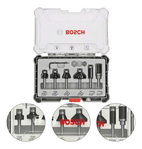 Kit De Fresas Set Acabamento Haste 6mm 6 Pcs  - Bosch