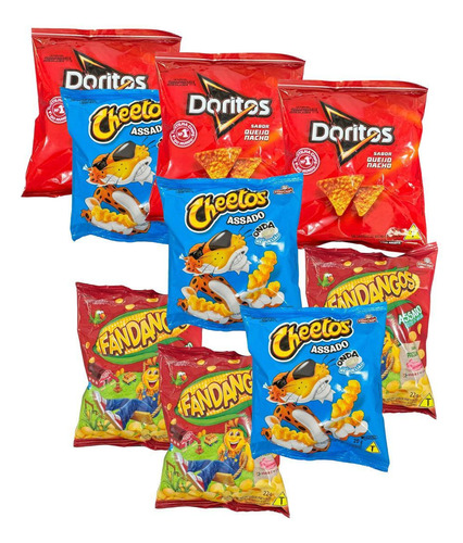 100 Un Mini Elma Chips Doritos + Fandangos + Cheetos Caixa