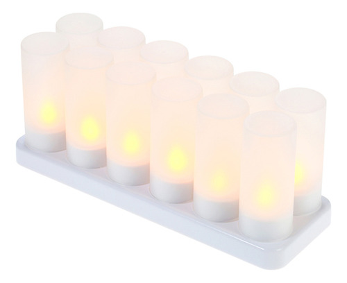Lámpara Led Con Forma De Vela, Vasos Esmerilados, 12 Unidade
