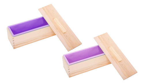 Molde De Silicona Para Jabón De 2 Piezas Con Tapa De Madera