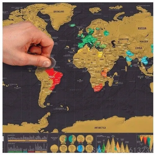 comprar Mapa Planisferio Deluxe Para Raspar Mapamundi Poster Cuadro 