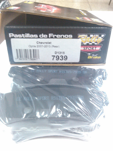 Pastilla Trasera Chevrolet Optra 2007/2013  Rally 7939 