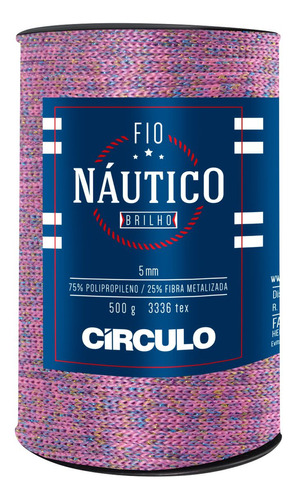 Cordão Fio Náutico Circulo 5mm Crochê Macramê Brilho 500gr Cor Unircórnio-3754