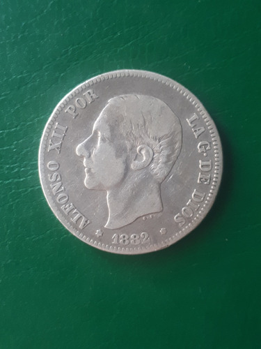 España 1882 2 Peseta Plata Estado Bueno 