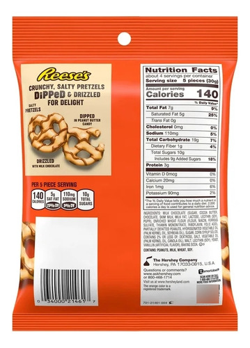 Reeses Dipped Pretzels Importado Usa