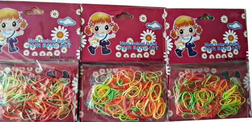Imagem 2 de 3 de Atacado Pacote Com 700 Elásticos Silicone Coloridos Infantil