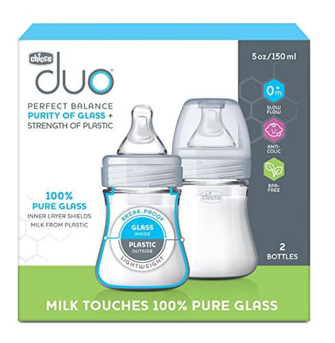 Mamaderas Chicco Do 5oz. Bibern Hbrido Con Interior De Vidri