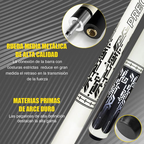 Taco De Billar Desarmable 145cm Regalo Funda + Guante + Tiza