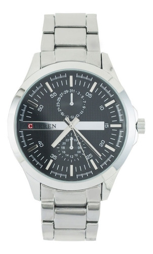 Reloj Curren S Line Plateado De Metal Para Caballero