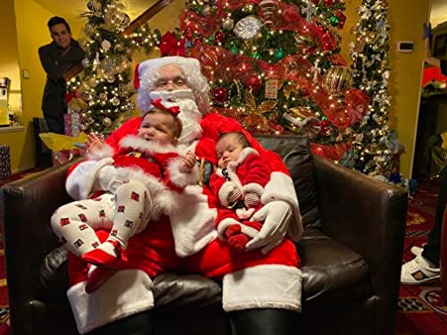 Uniqueone 4pcs Infant Baby Santa Christmas Tops + Pantalones