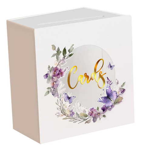 Caja De Tarjeta De Acrílico De Boda Con Estampado Estilo E