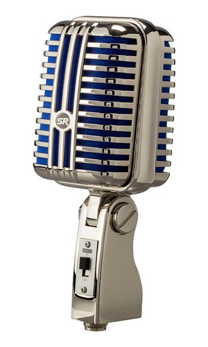 Microfono Dinamico Clasico Azul, Unidireccional, Estilo Retr