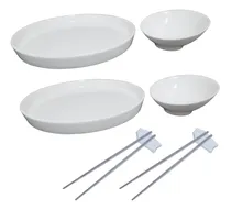 Comprar Set X8pz Plato Salsero Ceramica Palitos Chinos Bazar Sushi