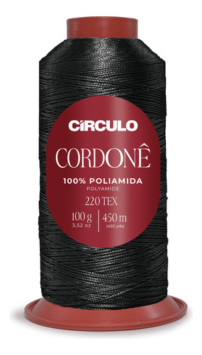 Fio Cordonê Circulo 100g 450mts Cor 8990 Preto