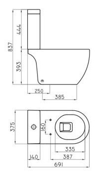 Combo Inodoro + Deposito + Asiento + Bidet 1a Ferrum Fontana