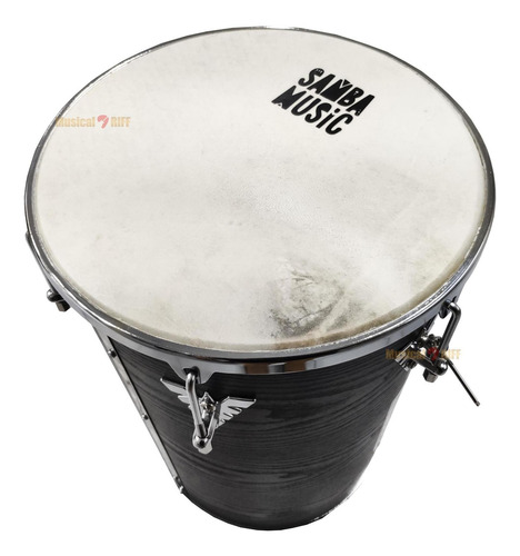 Imagem 3 de 3 de Rebolo Samba Music Madeira 50x12 Pvc Preto Wood