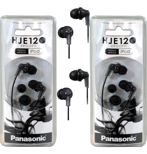 Auriculares Internos Panasonic Rphje120, (paquete De 2, Negr