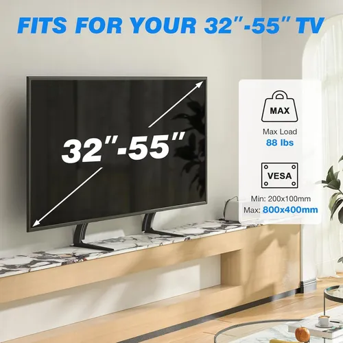 Rfiver Universal Table Top Tv Stand Base Tv Legs With Hei...