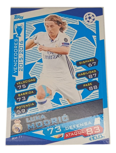 Carta Luka Modric Match Attax Champions League 2016/17 Base Luka Modric Base