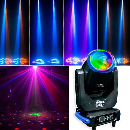 Kit 2 Cabezas Móviles Beam 17r 350w Aro Led + Case Smr Pro