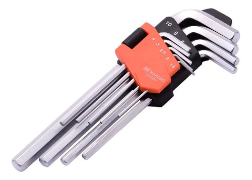 Set Llave Allen Larga 9 Piezas - Marca Harden