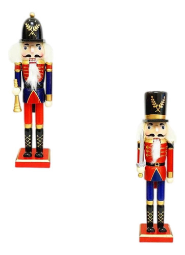 2 Piezas Decoración Tradicional Espadachín Cascanueces 12