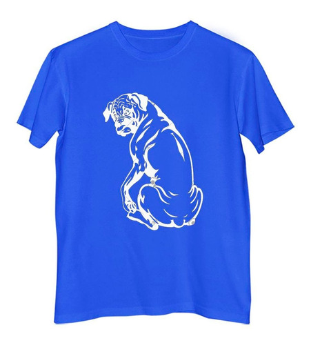 Remera Niño Color Perro Boxer Silueta Vector M2